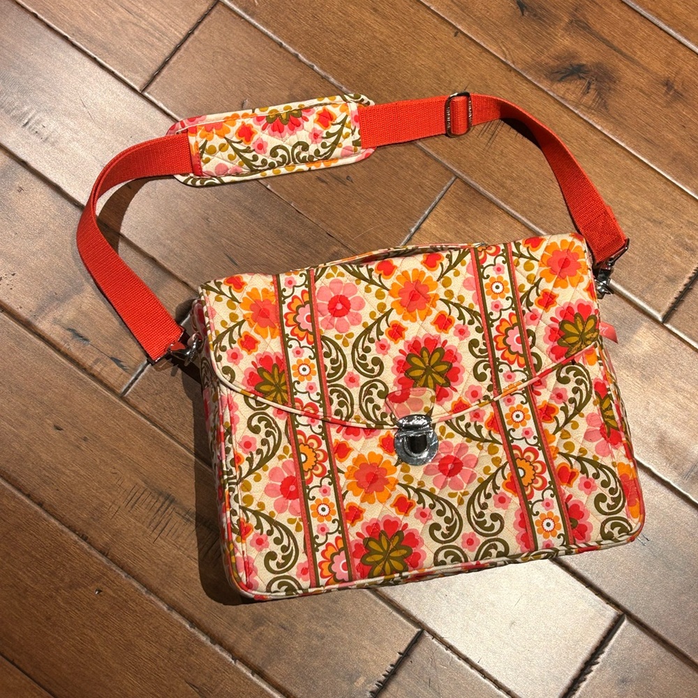 Vera Bradley Pink and Orange Floral Laptop Bag